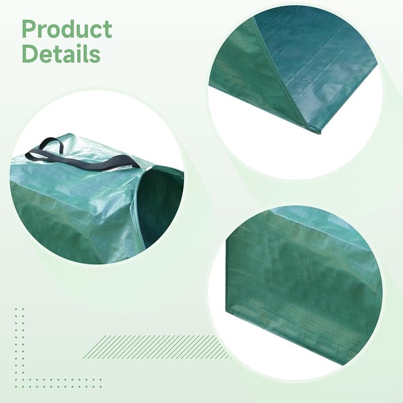 200L Heavy Duty Garden Waste Collection Bag Foldable Yard Tarp with Long Handles - Image 2